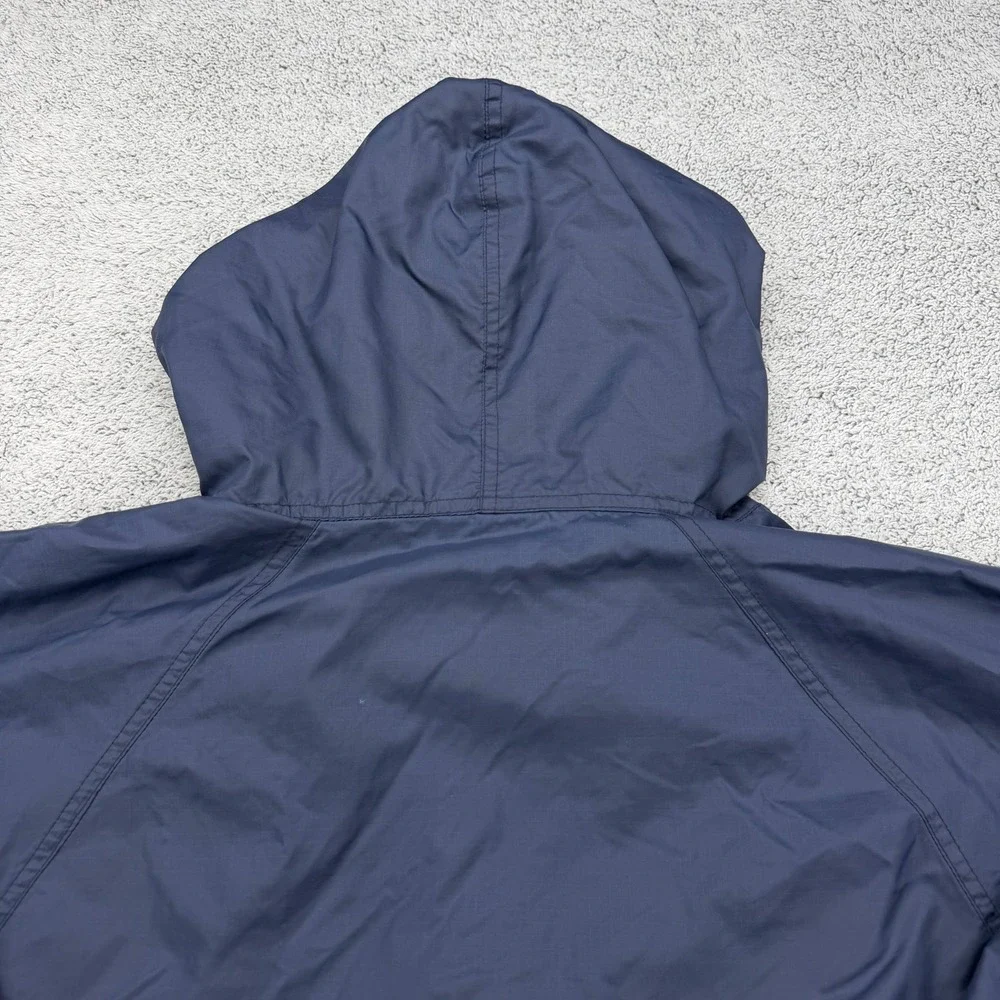 Helly Hansen Rain Jacket Mens Large Blue Hooded Zip Pocket Windbreaker 90s VTG